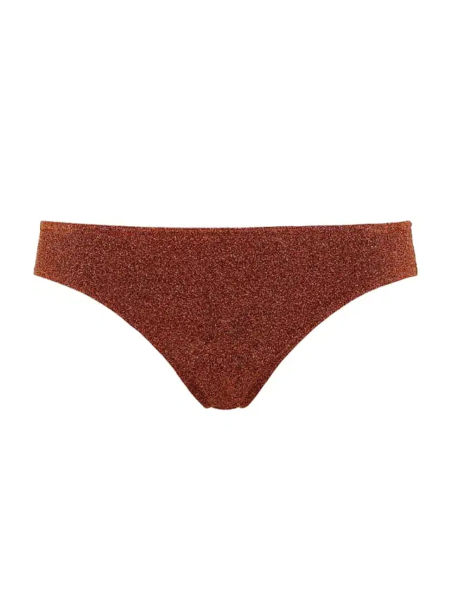 Women's Etincelant Classic Brief Bikini Bottom - Cuivre Lurex