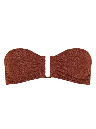 Eres Women's Flamboyant Glitter Strapless Bikini Top - Cuivre Lurex - Size 10 | Thumbnail 1 Eres Women's Flamboyant Glitter Strapless Bikini Top - Cuivre Lurex - Size 10 | Thumbnail 1