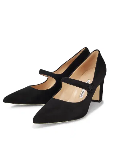 Manolo Blahnik Women's Campariba Suede Block-Heel Pumps - Black - Size 10.5 | Thumbnail 2 Manolo Blahnik Women's Campariba Suede Block-Heel Pumps - Black - Size 10.5 | Thumbnail 2