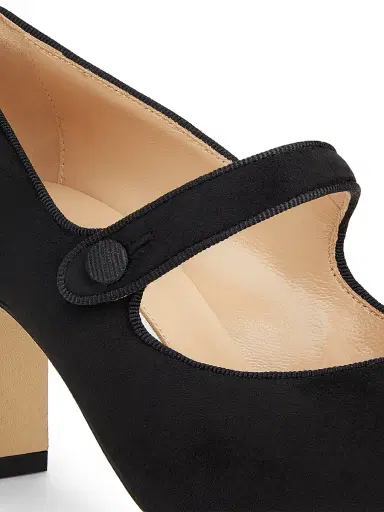 Manolo Blahnik Women's Campariba Suede Block-Heel Pumps - Black - Size 10.5 | Thumbnail 5 Manolo Blahnik Women's Campariba Suede Block-Heel Pumps - Black - Size 10.5 | Thumbnail 5