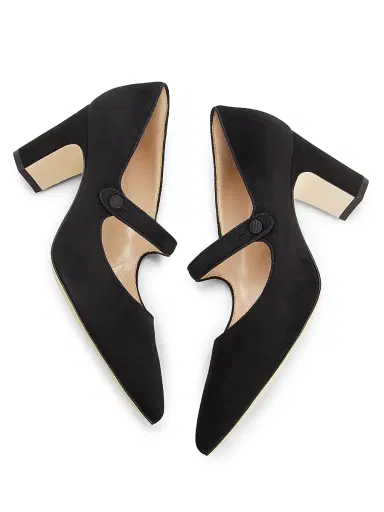 Manolo Blahnik Women's Campariba Suede Block-Heel Pumps - Black - Size 10.5 | Thumbnail 6 Manolo Blahnik Women's Campariba Suede Block-Heel Pumps - Black - Size 10.5 | Thumbnail 6