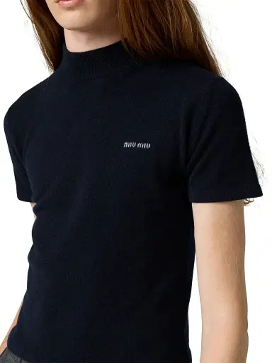Miu Miu Women's Cashmere Sweater - Blue - Size 8 | Thumbnail 5