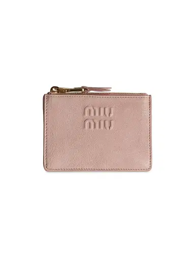 Miu Miu Women's Nappa Leather Card Holder - Pink | Thumbnail 1