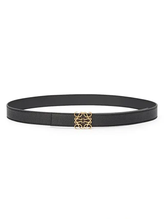 LOEWE Women's Anagram Reversible Leather Belt - Black Gold