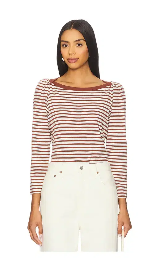 Nation Los Angeles Amelie Envelope Neck Top