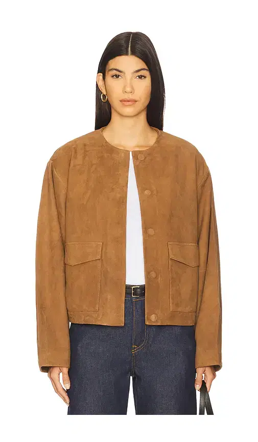 Suede Utility Cocoon Bomber