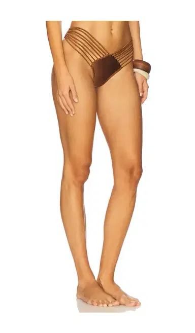 Luli Fama Strappy Brazilian Ruched Back Bikini Bottom | Thumbnail 2