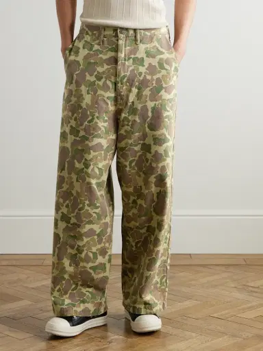 KAPITAL Wide-Leg Camouflage-Print Herringbone Cotton Trousers - Men | Thumbnail 3 KAPITAL Wide-Leg Camouflage-Print Herringbone Cotton Trousers - Men | Thumbnail 3