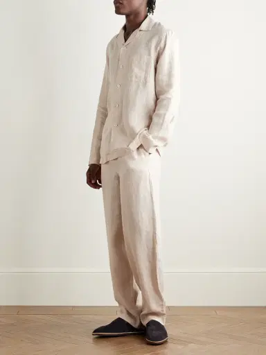 Derek Rose Sicily 1 Linen Pyjama Set - Men | Thumbnail 2