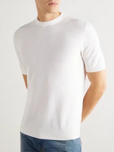 ELEVENTY Slim-Fit Ribbed Cotton T-Shirt - Men | Thumbnail 3 ELEVENTY Slim-Fit Ribbed Cotton T-Shirt - Men | Thumbnail 3