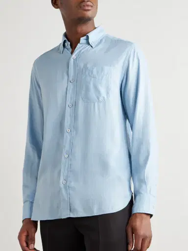 Tom Ford Button-Down Collar Lyocell Shirt - Men | Thumbnail 3 Tom Ford Button-Down Collar Lyocell Shirt - Men | Thumbnail 3