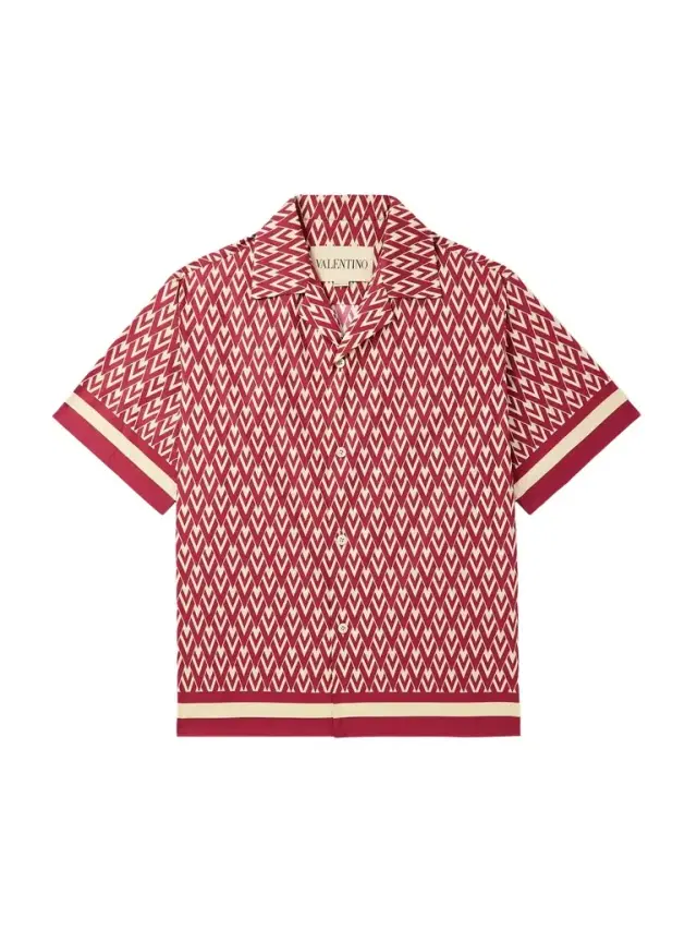 Valentino Garavani Camp-Collar Printed Cotton-Twill Shirt - Men