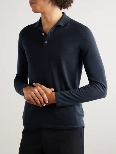 Saman Amel Slim-Fit Wool Polo Shirt - Men | Thumbnail 3