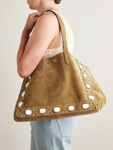 Valentino Garavani Nellcôte Large Embellished Suede Tote Bag - Men | Thumbnail 2 Valentino Garavani Nellcôte Large Embellished Suede Tote Bag - Men | Thumbnail 2
