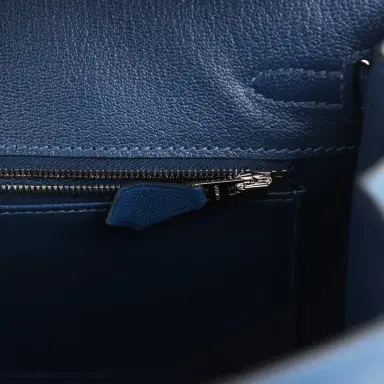 HERMÈS Hermes Birkin Sellier 25 Deep Bleu Madame Palladium Hardware | Thumbnail 9 HERMÈS Hermes Birkin Sellier 25 Deep Bleu Madame Palladium Hardware | Thumbnail 9