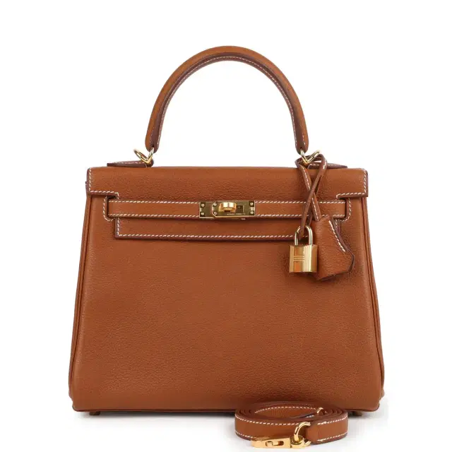 hermes Hermes Kelly Retourne 25 Fauve Barenia Faubourg Gold Hardware