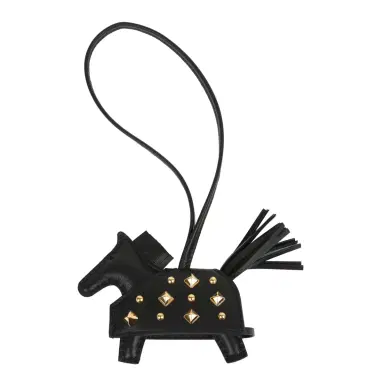 HERMÈS Hermes Rodeo Rock Bag Charm PM Black Milo Lambskin Gold Hardware | Thumbnail 1 HERMÈS Hermes Rodeo Rock Bag Charm PM Black Milo Lambskin Gold Hardware | Thumbnail 1