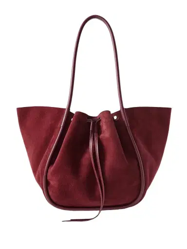 Proenza Schouler Large Leather-trimmed Ruched Suede Tote | Thumbnail 1 Proenza Schouler Large Leather-trimmed Ruched Suede Tote | Thumbnail 1