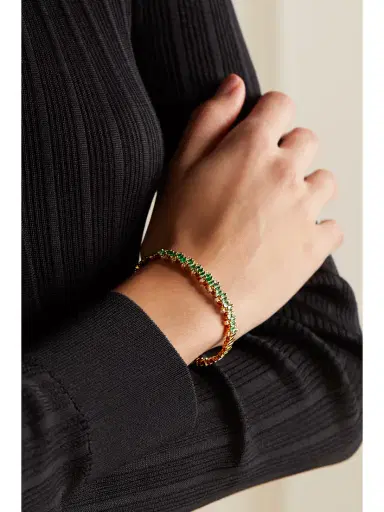 Suzanne Kalan 18-karat Gold, Emerald And Diamond Cuff | Thumbnail 2 Suzanne Kalan 18-karat Gold, Emerald And Diamond Cuff | Thumbnail 2