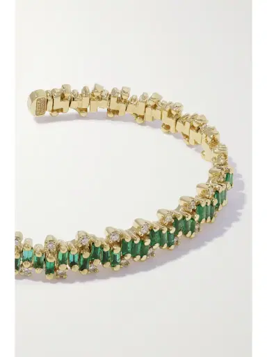 Suzanne Kalan 18-karat Gold, Emerald And Diamond Cuff | Thumbnail 4 Suzanne Kalan 18-karat Gold, Emerald And Diamond Cuff | Thumbnail 4