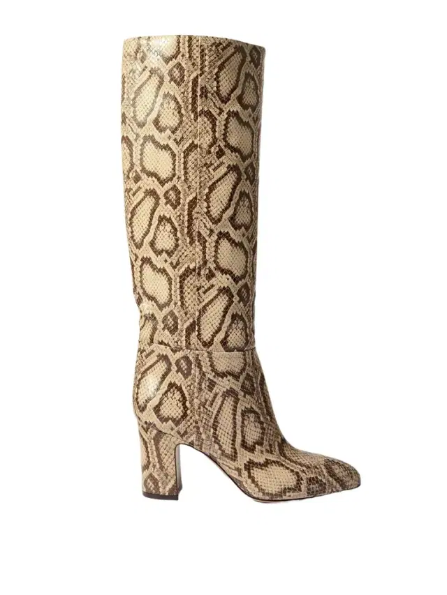 Lavinia Snake-effect Leather Knee-boots