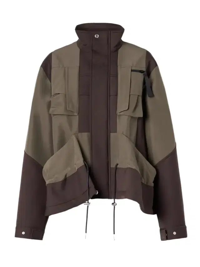 Draped Paneled Scuba And Cotton-blend Grosgrain Jacket