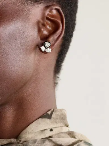 Kamyen 18-karat White Gold, Diamond And Enamel Earrings | Thumbnail 2 Kamyen 18-karat White Gold, Diamond And Enamel Earrings | Thumbnail 2