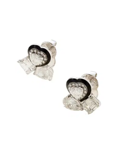 Kamyen 18-karat White Gold, Diamond And Enamel Earrings | Thumbnail 1 Kamyen 18-karat White Gold, Diamond And Enamel Earrings | Thumbnail 1
