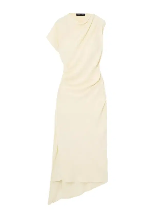 Hallie Draped Ruched Twill Midi Dress