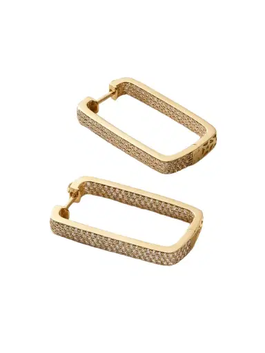 OFIRA Mini Box 18-karat Gold Diamond Hoop Earrings | Thumbnail 1