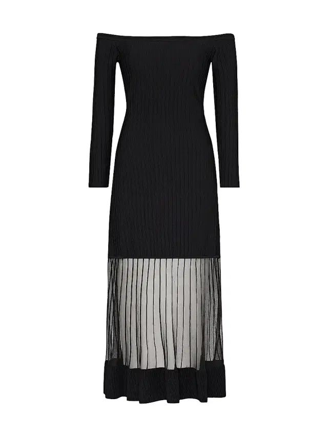 Milly Women's Ots Sheer Knit Off-Shoulder Midi-Dress - Black