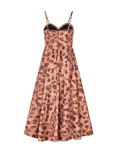Milly Women's Queen Leopard-Print Bustier Midi-Dress - Brown Multi | Thumbnail 2