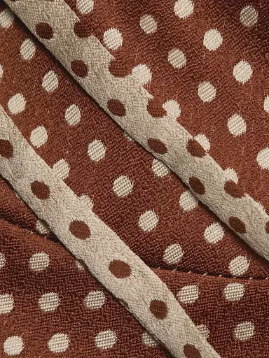 Rosie Assoulin Women's Halfway There Polka Dot Printed Crop Top - Brown Cream - Size 4 | Thumbnail 7