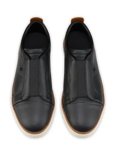 Christian Louboutin Men's Marcontonio Leather Sneakers - Black - Size 13.5 | Thumbnail 4