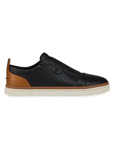 Christian Louboutin Men's Marcontonio Leather Sneakers - Black - Size 13.5 | Thumbnail 1