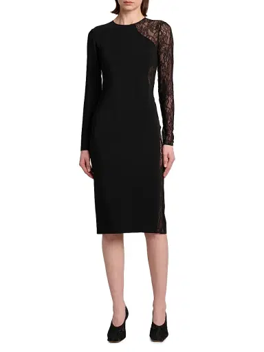 Stella McCartney Women's Sheer Paneled Knee-Length Dress | Thumbnail 3 Stella McCartney Women's Sheer Paneled Knee-Length Dress | Thumbnail 3
