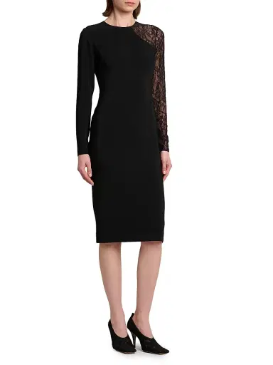 Stella McCartney Women's Sheer Paneled Knee-Length Dress | Thumbnail 4 Stella McCartney Women's Sheer Paneled Knee-Length Dress | Thumbnail 4
