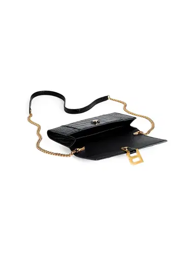 Balenciaga Women's Hourglass Wallet on Chain - Black | Thumbnail 7