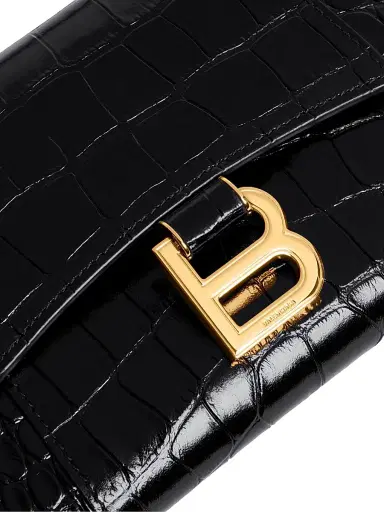 Balenciaga Women's Hourglass Wallet on Chain - Black | Thumbnail 8