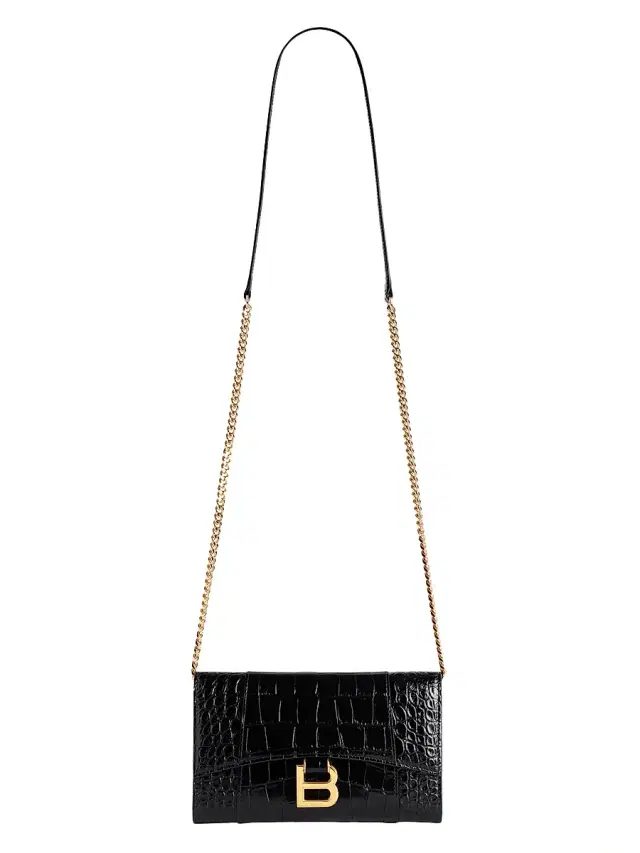Balenciaga Women's Hourglass Wallet on Chain - Black