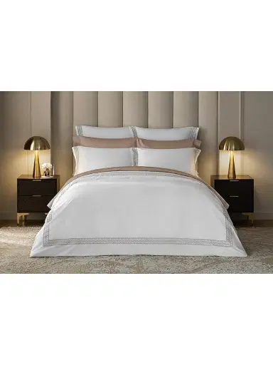 Togas Persephone Sheets & Pillowcases Collection - White With Beige King | Thumbnail 3 Togas Persephone Sheets & Pillowcases Collection - White With Beige King | Thumbnail 3
