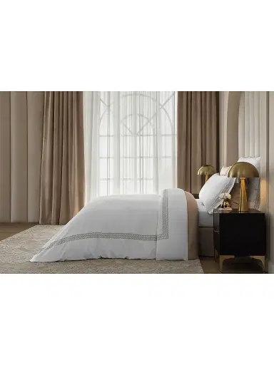 Togas Persephone Sheets & Pillowcases Collection - White With Beige King | Thumbnail 4 Togas Persephone Sheets & Pillowcases Collection - White With Beige King | Thumbnail 4