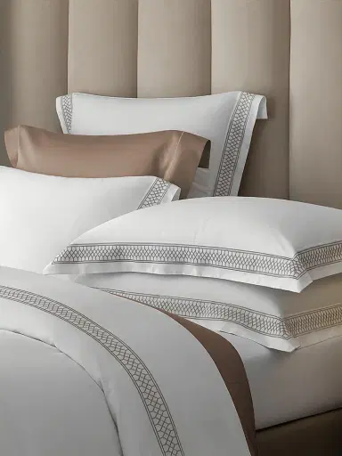 Togas Persephone Sheets & Pillowcases Collection - White With Beige King | Thumbnail 5 Togas Persephone Sheets & Pillowcases Collection - White With Beige King | Thumbnail 5