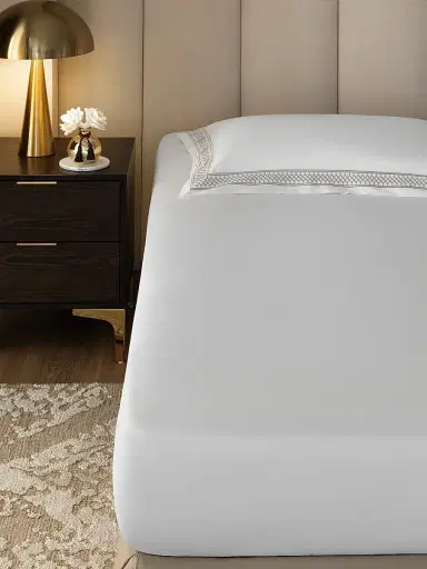 Togas Persephone Sheets & Pillowcases Collection - White With Beige King | Thumbnail 6 Togas Persephone Sheets & Pillowcases Collection - White With Beige King | Thumbnail 6