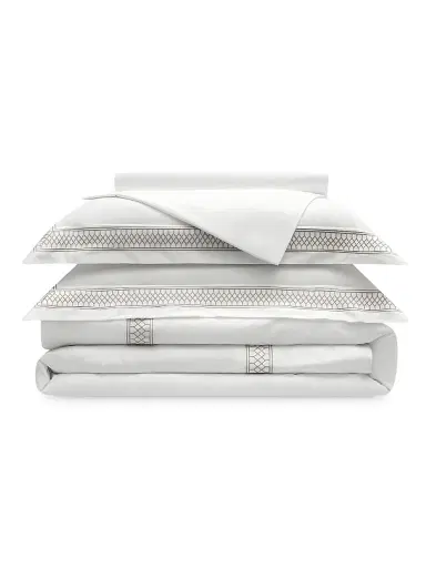 Togas Persephone Sheets & Pillowcases Collection - White With Beige King | Thumbnail 1 Togas Persephone Sheets & Pillowcases Collection - White With Beige King | Thumbnail 1