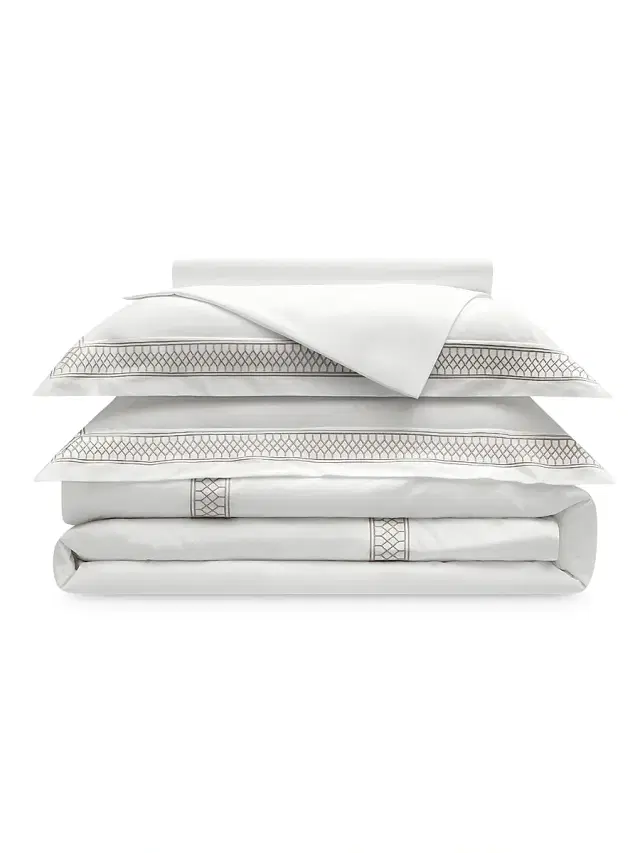 Togas Persephone Sheets & Pillowcases Collection - White With Beige King