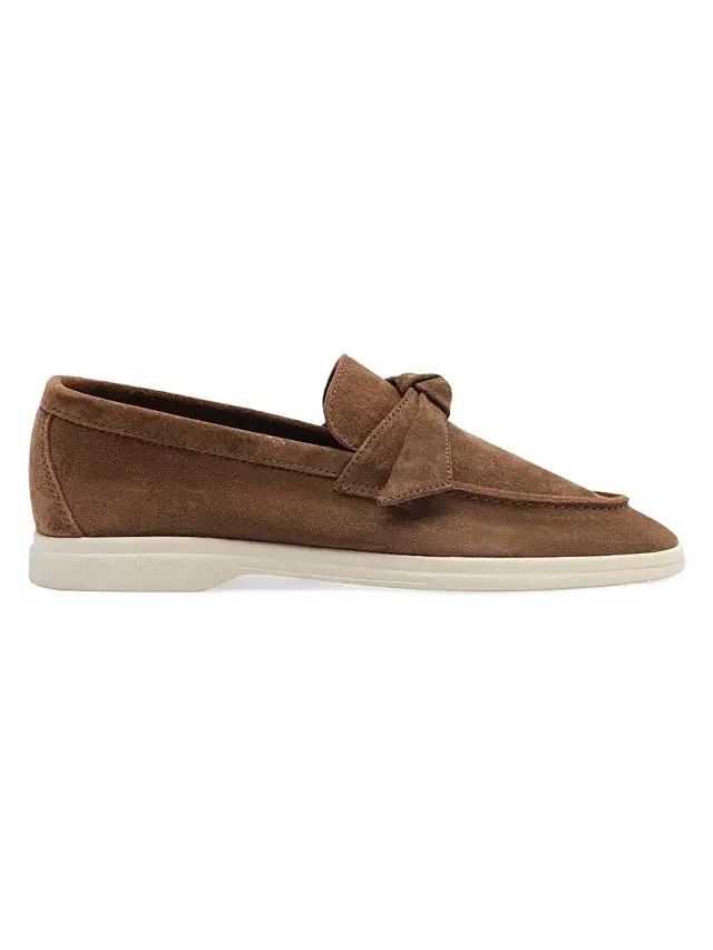 Alexandre Birman Women's Clarita Suede Bow Loafers - Rich Brown