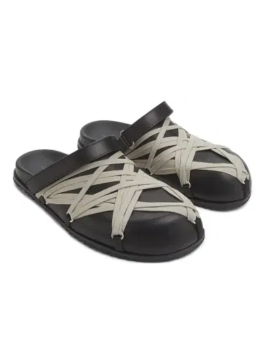 Rick Owens Men's Megalace Granola Leather Mules | Thumbnail 2