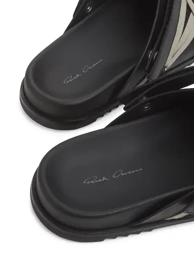 Rick Owens Men's Megalace Granola Leather Mules | Thumbnail 4