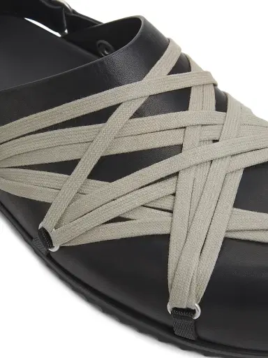 Rick Owens Men's Megalace Granola Leather Mules | Thumbnail 5